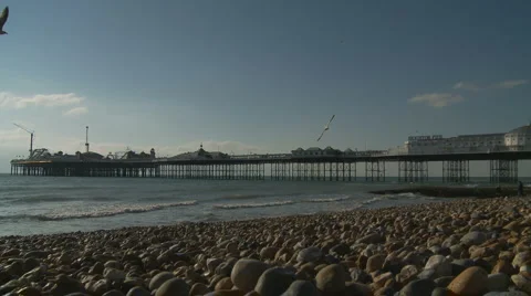 Brighton pier landscape Stock Footage 1215807