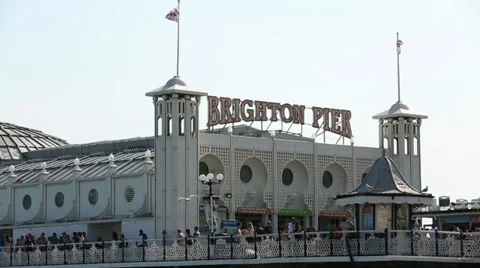 Brighton Pier Medium Static Shot Stock Footage 39712064