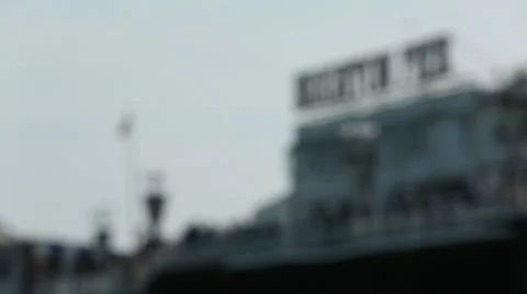 Brighton Pier Sign Rack Focus Stock Footage 39714927