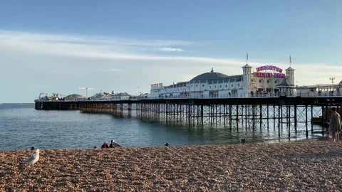 Brighton Pier, UK in August Stock Footage 141933516