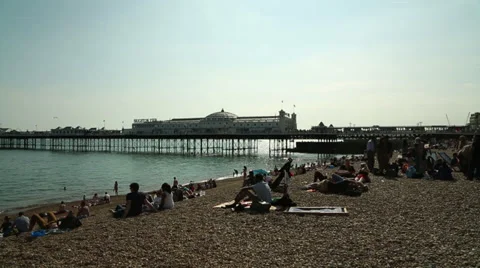 Brighton Pier Wide Pan Stock Footage 39715743