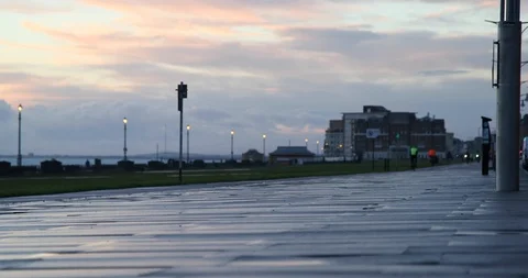 Brighton sea side at sunset Video stock 99396272