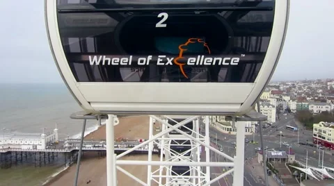 Brighton seafront view from the Brighton Wheel, in UK Stock-Footage 64126364