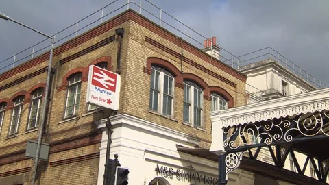 Brighton Station during coronavirus lockdown Stock Footage 127565906