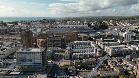 Brighton towards train station Stock Footage 257904678
