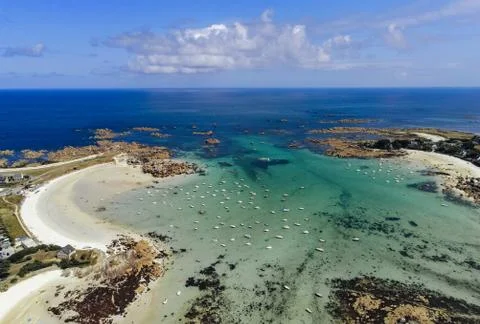 Brignogan under a drone Foto stock