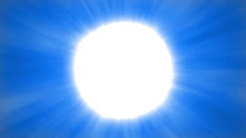 Brigth Sun Blue light rays animation on black background Stock Footage 301582575