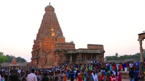 Brihadeeswarar Temple or Big Temple. UNESCO. THANJAVUR, TAMIL NADU, INDIA Stock Footage 235678468