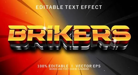 Brikers 3d vector text effect with modern style design Illustration