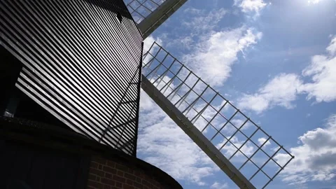 Brill Windmill close up sunny sky Video stock 135807689