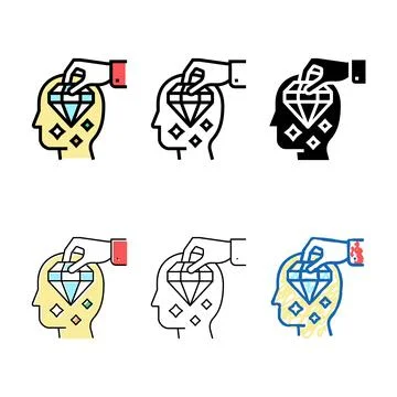 Brilliancy forms knowledge color icon vector Stock Illustration