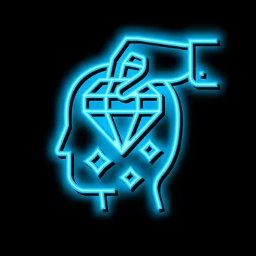 Brilliancy knowledge neon glow icon illustration 스톡 일러스트