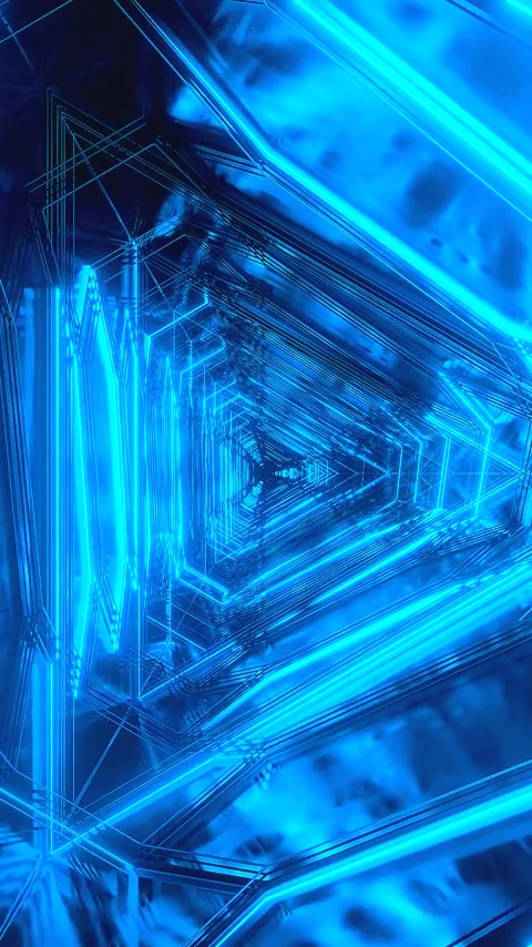 Brilliant blue tunnel vj loop creates an immersive visual experience for sc.. Video stock 321566440