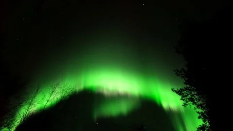 Brilliant Bright White Dancing Aurora in REAL TIME Stock Footage 69852487