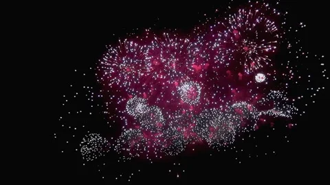 Brilliant bursts explode during a Fourth of July celebration Stock Footage 321015821