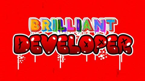 Brilliant Developer. Graffiti tag. Abstract modern street art decoration pe.. Stock Illustration