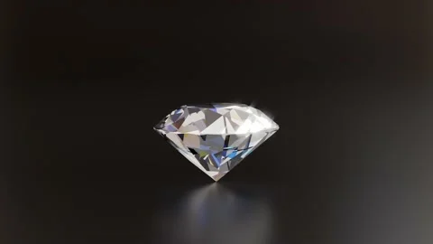 Brilliant Diamond on a Dark Background, Rotating Stock-Footage 201185333