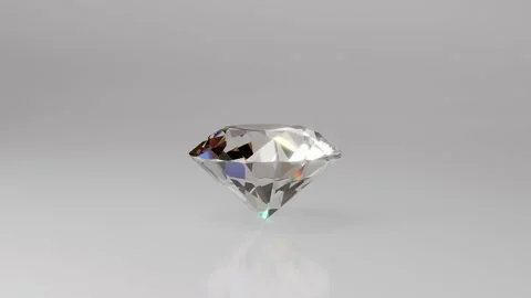 Brilliant Diamond on a Light Background, Rotating Stock-Footage 201185296