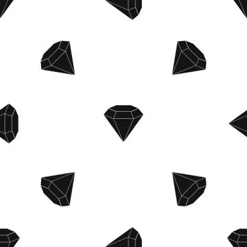 Brilliant gemstone pattern seamless black Stock Illustration