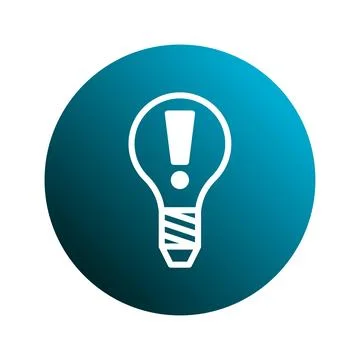 Brilliant idea innovation and problem solving concept bulb with exclamation.. Illustrazione stock