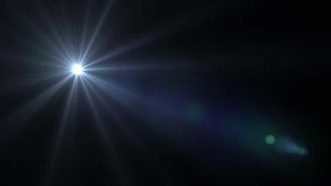 Brilliant Light Burst in Dark Night with Flare and Star Effect Stock Footage 340527976