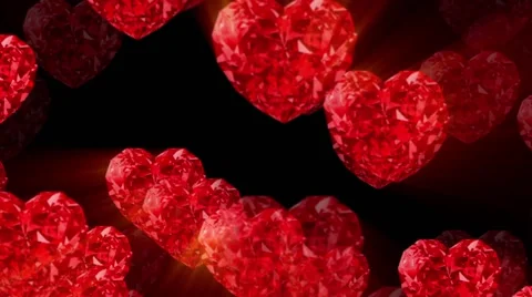 Brilliant red heart background Stock Footage 65295771