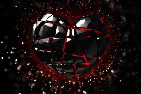 Brilliant ruby on black background. Black Crystal. Stock Illustration