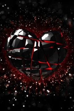 Brilliant ruby on black background. Black Crystal. Stock Illustration