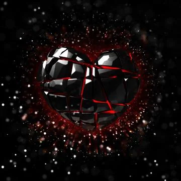 Brilliant ruby on black background. Black Crystal. Stock Illustration