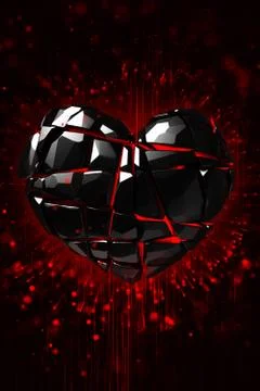 Brilliant ruby on black background. Black Crystal. Illustrazione stock