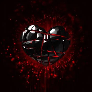 Brilliant ruby on black background. Black Crystal. Illustrazione stock