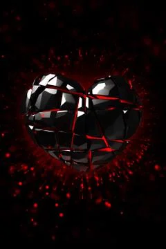Brilliant ruby on black background. Black Crystal. Illustrazione stock