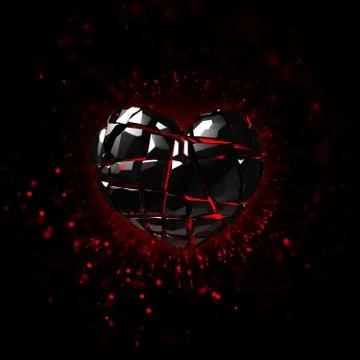 Brilliant ruby on black background. Black Crystal. Stock Illustration