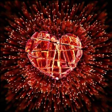 Brilliant ruby on black background. Red Crystal Stock Illustration