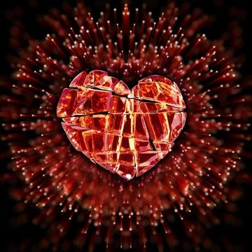 Brilliant ruby on black background. Red Crystal Stockillustratie