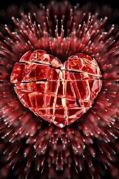Brilliant ruby on black background. Red Crystal Stock Illustration