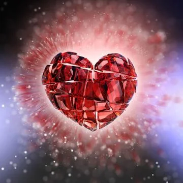 Brilliant ruby on black background. Red Crystal Illustrazione stock