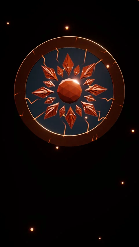 A brilliant sun energy token, Vertical 9:16 4K Stock Footage 337570784