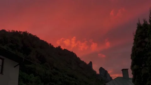 Brilliant Vibrant Austrian Sunset Stock Footage 138882096