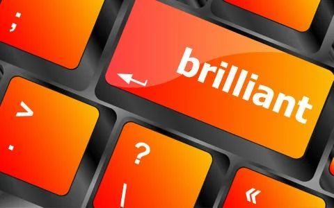 Brilliant word on computer keyboard key button Stock Illustration