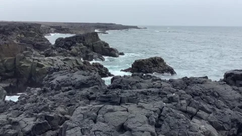 Brimketill black rocks Video stock 255524498