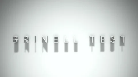 Brinell test 3D title animation with shadows on a white background Stock Footage 297818151