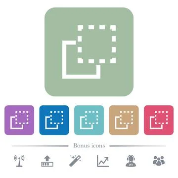 Bring element to front flat icons on color rounded square backgrounds Stock Illustration