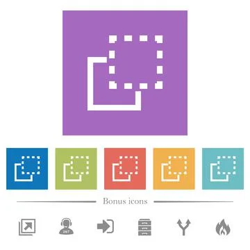 Bring element to front flat white icons in square backgrounds Stockillustratie