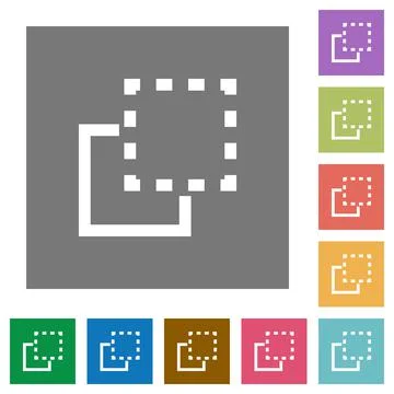 Bring element to front square flat icons Illustrazione stock