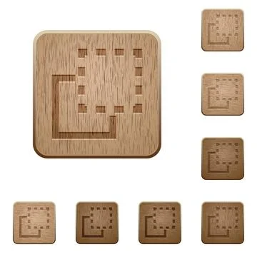 Bring element to front wooden buttons 스톡 일러스트