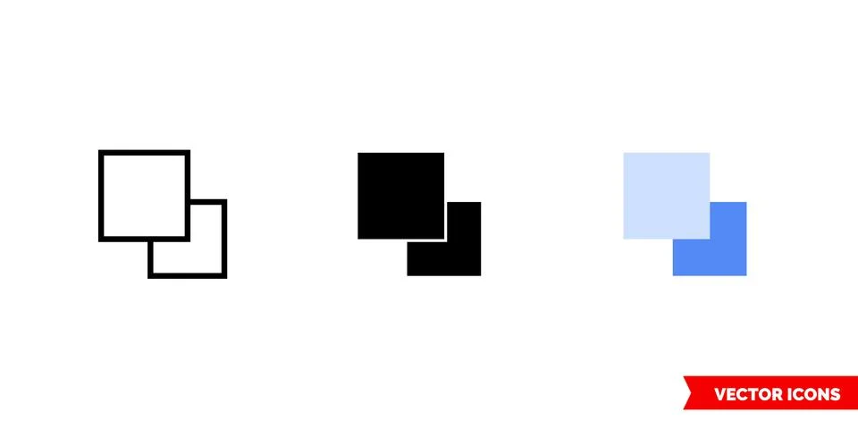Bring forward icon of 3 types color, black and white, outline. Isolated vecto 스톡 일러스트