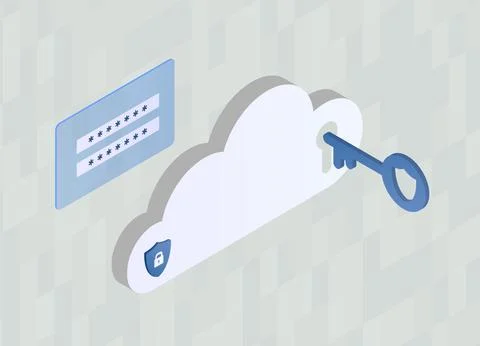 Bring Your Own Key concept. BYOK encryption key management system vector Illustrazione stock