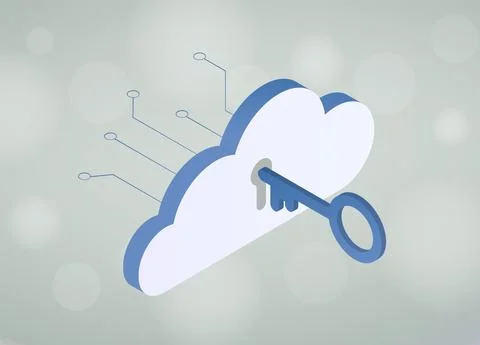 Bring Your Own Key Encryption concept. BYOK or BYOE cloud computing security 스톡 일러스트