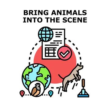 Bringing animals into scene concept vector art Stock Illustration